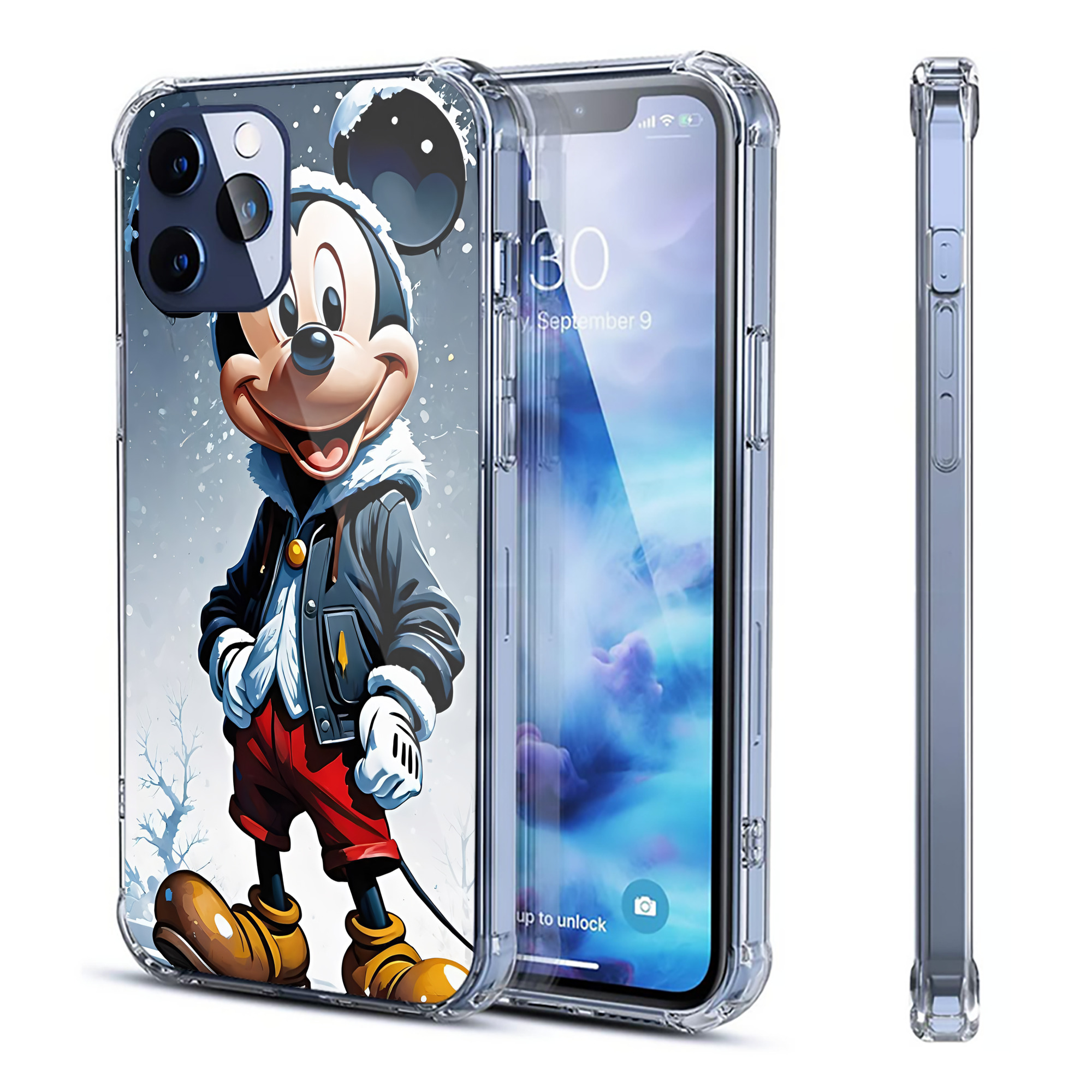 ミッキーマウス Mickey Mouse 【iPhone 12シリーズ対応】透明スマホケース（クリアソフトケース）